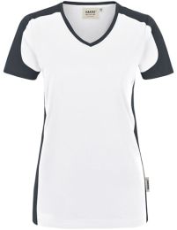 HAKRO Damen V-Shirt Contrast Mikralinar®
