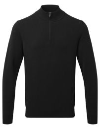 Herren-Pullover mit Viertel-Reißverschluss aus Baumwollmischung
