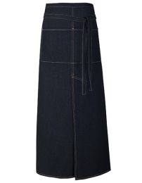 Jeans-Bistroschürze mit Schlitz und Tasche