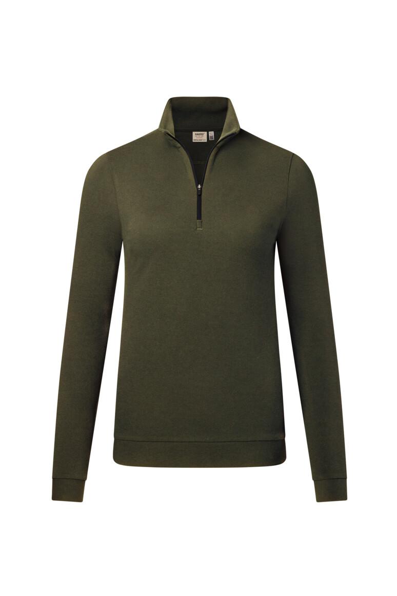Hakro Damen Zip-Long- Sleeve Piqué Mikralinar® Eco